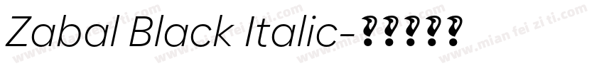 Zabal Black Italic字体转换